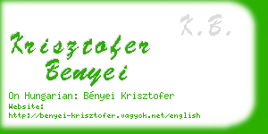 krisztofer benyei business card