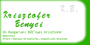 krisztofer benyei business card